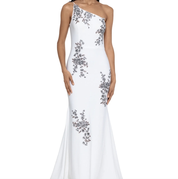 Xscape Dresses & Skirts - Xscape Beaded Embellished and Embroidered One Shoulder Trumpet Formal Gown, 8P